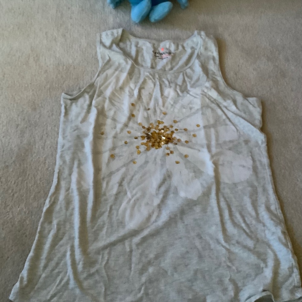 White Flower Tank Top